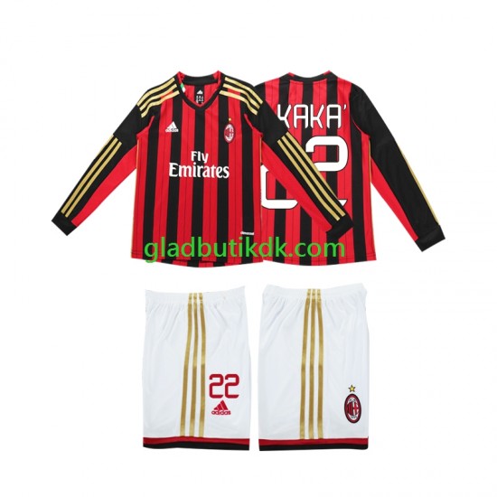 Hjemmebane Trøje AC Milan Kaka 22 Retro 2013 2014 L/Æ Børn(+Shorts)