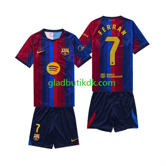 Hjemmebane Trøje FC Barcelona Ferran Torres 7 2026-2027 K/Æ Børn(+Shorts)