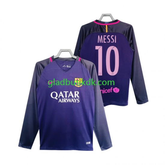 Udebane Trøje FC Barcelona Lionel Messi 10 Retro 2016 2017 L/Æ Mænd