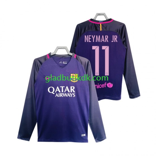 Udebane Trøje FC Barcelona Neymar JR 11 Retro 2016 2017 L/Æ Mænd
