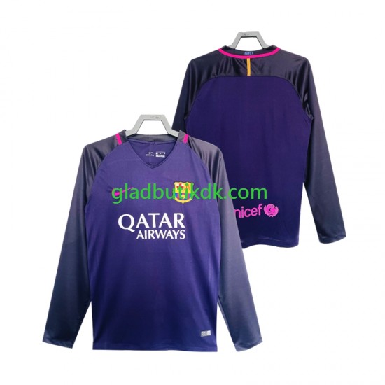 Udebane Trøje FC Barcelona Retro 2016 2017 L/Æ Mænd