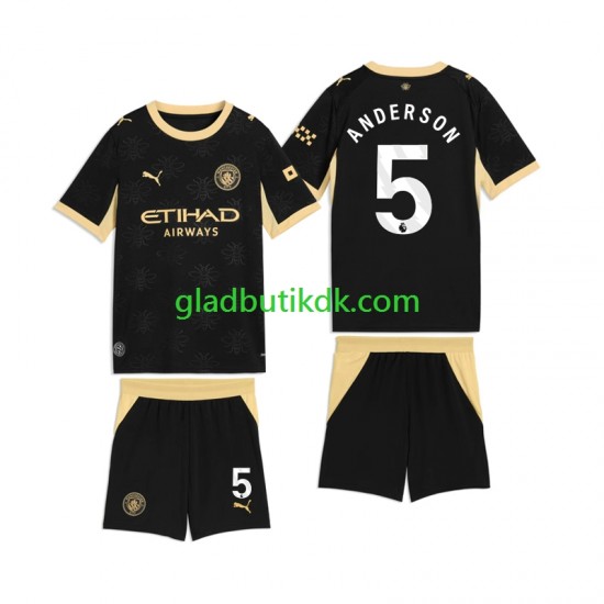 Udebane Trøje Manchester City Elliot Anderson 5 2026-2027 K/Æ Børn(+Shorts)