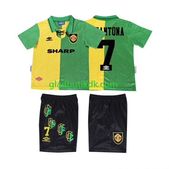 3. Valg Trøje Manchester United CANTONA 7 Retro 1992 1994 K/Æ Børn(+Shorts)
