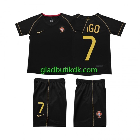 Udebane Trøje Portugal FIGO 7 Retro 2006 K/Æ Børn(+Shorts)