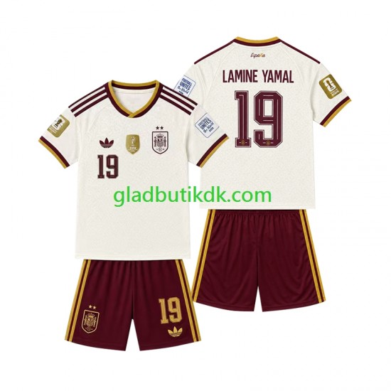 Udebane Trøje Spanien 2-star Lamine Yamal 19 2026-2027 K/Æ Børn(+Shorts)