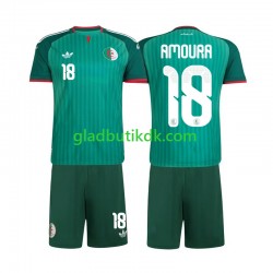 Udebane Trøje Algeriet Mohamed Amoura 18 2026 K/Æ Børn(+Shorts)