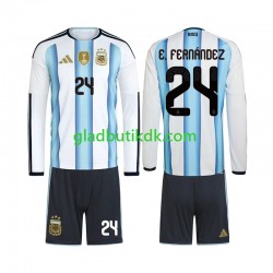 Hjemmebane Trøje Argentina Enzo Fernandez 24 World Cup 2026 L/Æ Børn(+Shorts)