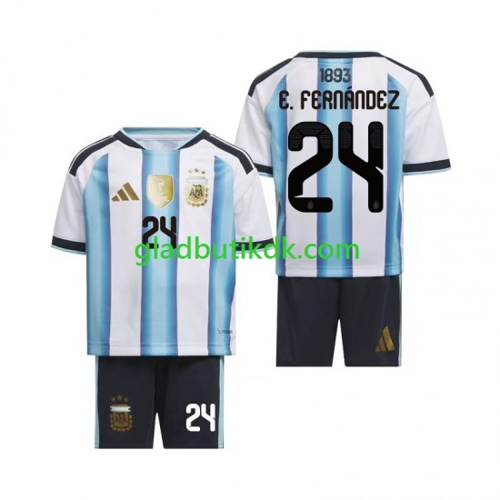 Hjemmebane Trøje Argentina Enzo Fernandez 24 World Cup 2026 K/Æ Børn(+Shorts)