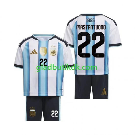 Hjemmebane Trøje Argentina Franco Mastantuono 22 World Cup 2026 K/Æ Børn(+Shorts)