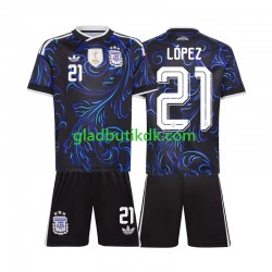 Udebane Trøje Argentina Jose Manuel Lopez 21 World Cup 2026 K/Æ Børn(+Shorts)