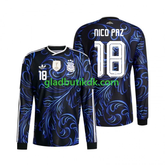 Udebane Trøje Argentina Nico Paz 18 World Cup 2026 L/Æ Mænd