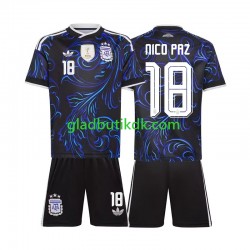 Udebane Trøje Argentina Nico Paz 18 World Cup 2026 K/Æ Børn(+Shorts)