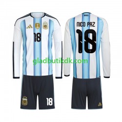 Hjemmebane Trøje Argentina Nico Paz 18 World Cup 2026 L/Æ Børn(+Shorts)