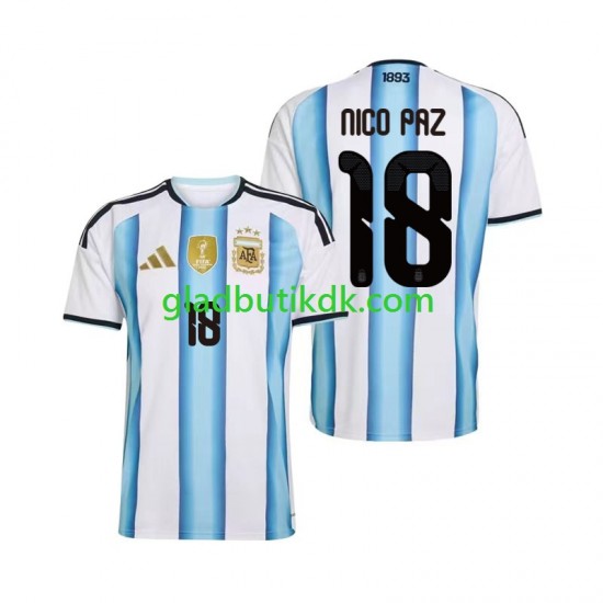 Hjemmebane Trøje Argentina Nico Paz 18 World Cup 2026 K/Æ Mænd