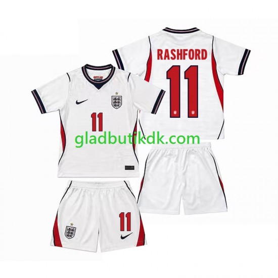 Hjemmebane Trøje England Marcus Rashford 11 World Cup 2026 K/Æ Børn(+Shorts)