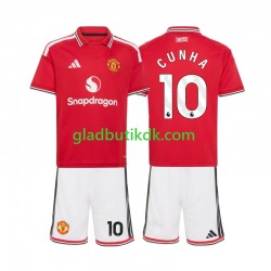 Hjemmebane Trøje Manchester United Matheus Cunha 10 2026-2027 K/Æ Børn(+Shorts)