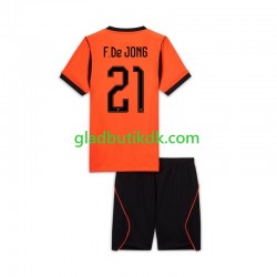 Hjemmebane Trøje Holland Frenkie de Jong 21 World Cup 2026 K/Æ Børn(+Shorts)