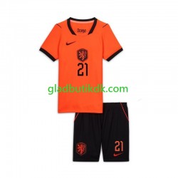 Hjemmebane Trøje Holland Frenkie de Jong 21 World Cup 2026 K/Æ Børn(+Shorts)