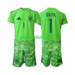 Trøje Spanien Målmand David Raya 1 6th Green color World Cup 2026 K/Æ Børn(+Shorts)