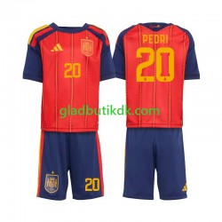 Hjemmebane Trøje Spanien Pedri 20 World Cup 2026 K/Æ Børn(+Shorts)