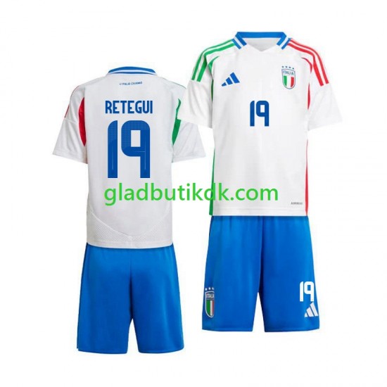 Udebane Trøje Italien Mateo Retegui 19 2024 K/Æ Børn(+Shorts)
