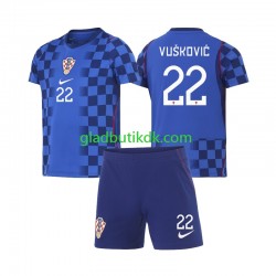 Udebane Trøje Kroatien Luka Vuskovic 22 World Cup 2026 K/Æ Børn(+Shorts)