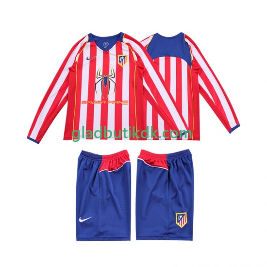 Hjemmebane Trøje Atlético Madrid Retro 2004 2005 L/Æ Børn(+Shorts)