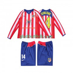 Hjemmebane Trøje Atlético Madrid SIMEONE 14 Retro 2004 2005 L/Æ Børn(+Shorts)