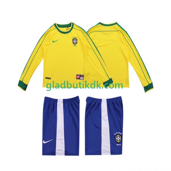 Hjemmebane Trøje Brasilien Retro 1998 L/Æ Børn(+Shorts)