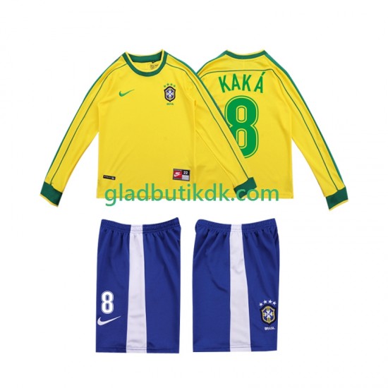 Hjemmebane Trøje Brasilien KAKA 8 Retro 1998 L/Æ Børn(+Shorts)