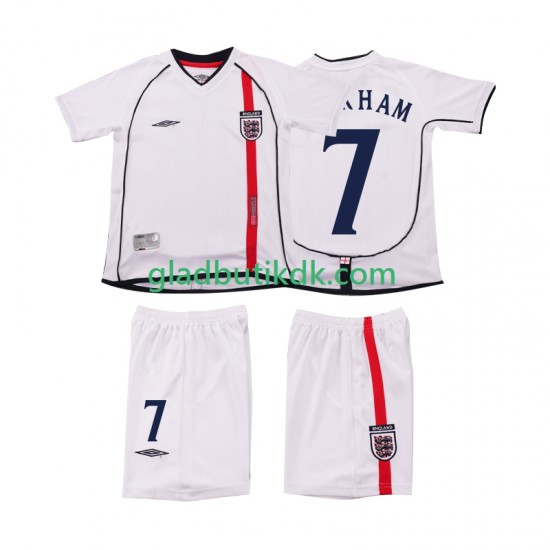 Hjemmebane Trøje England BECKHAM 7 Retro 2002 K/Æ Børn(+Shorts)