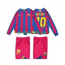 Hjemmebane Trøje FC Barcelona Lionel Messi 10 Retro 2005 2006 L/Æ Børn(+Shorts)