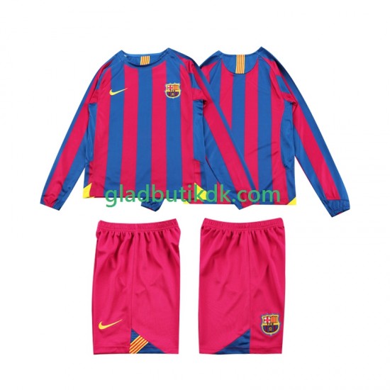 Hjemmebane Trøje FC Barcelona Retro 2005 2006 L/Æ Børn(+Shorts)