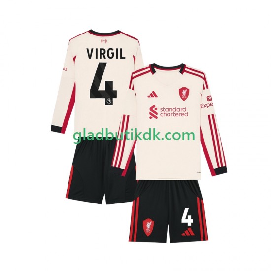 Udebane Trøje Liverpool Virgil van Dijk 4 2025-2026 L/Æ Børn(+Shorts)
