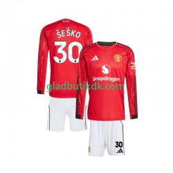 Hjemmebane Trøje Manchester United Benjamin Sesko 30 2025-2026 L/Æ Børn(+Shorts)