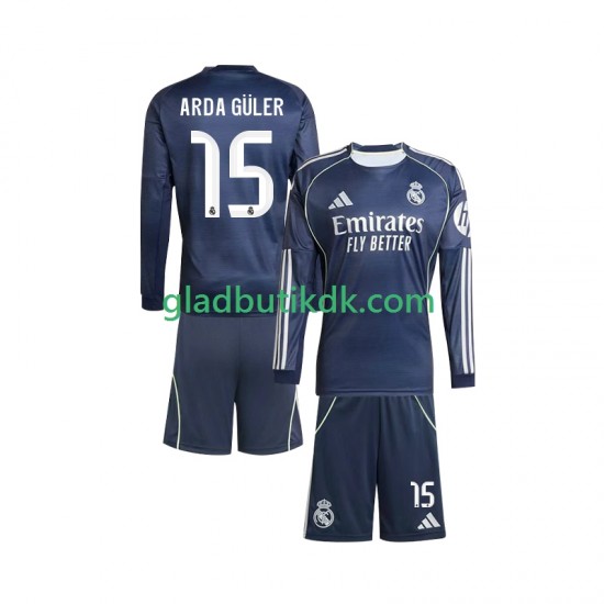 Udebane Trøje Real Madrid Arda Guler 15 2025-2026 L/Æ Børn(+Shorts)