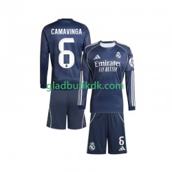 Udebane Trøje Real Madrid Camavinga 6 2025-2026 L/Æ Børn(+Shorts)