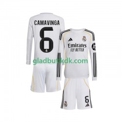 Hjemmebane Trøje Real Madrid Camavinga 6 2025-2026 L/Æ Børn(+Shorts)