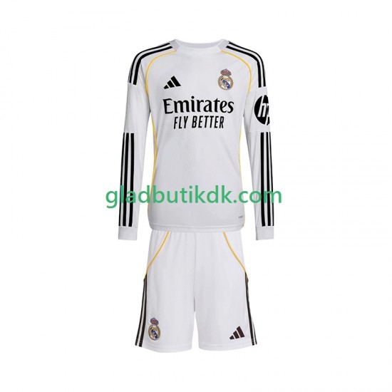 Hjemmebane Trøje Real Madrid 2025-2026 L/Æ Børn(+Shorts)