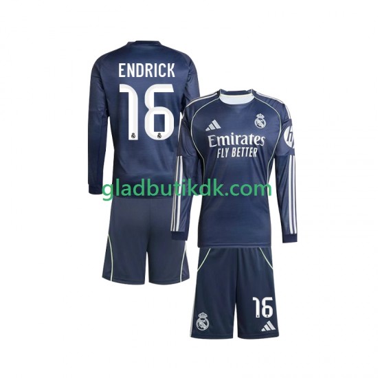 Udebane Trøje Real Madrid Endrick 16 2025-2026 L/Æ Børn(+Shorts)