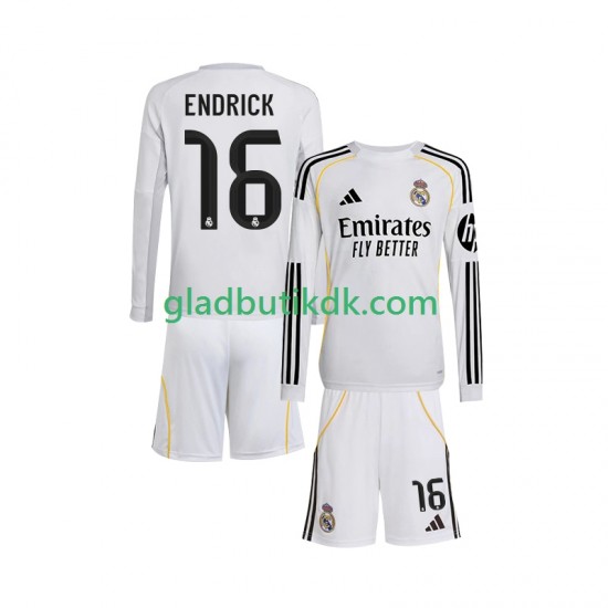 Hjemmebane Trøje Real Madrid Endrick 16 2025-2026 L/Æ Børn(+Shorts)
