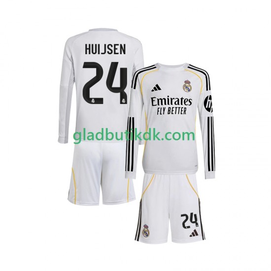 Hjemmebane Trøje Real Madrid Huijsen 24 2025-2026 L/Æ Børn(+Shorts)