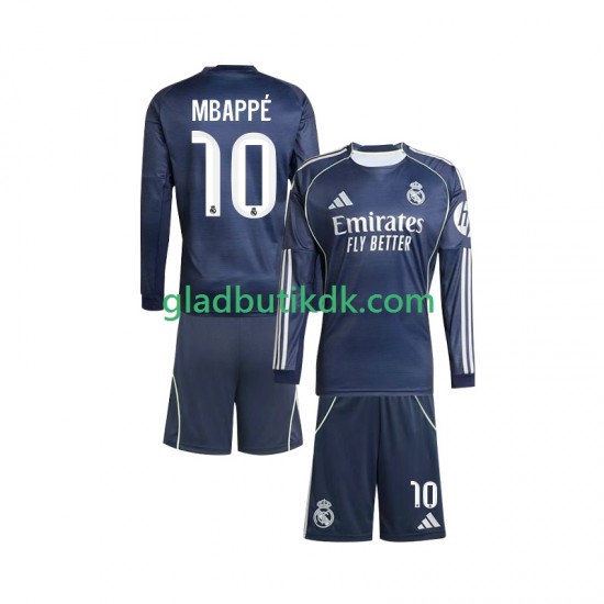 Udebane Trøje Real Madrid Kylian Mbappe 10 2025-2026 L/Æ Børn(+Shorts)