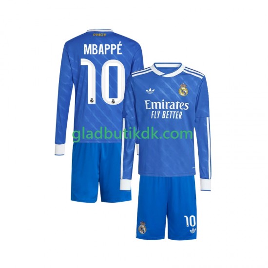 3. Valg Trøje Real Madrid Kylian Mbappe 10 2025-2026 L/Æ Børn(+Shorts)