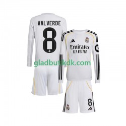 Hjemmebane Trøje Real Madrid Valverde 8 2025-2026 L/Æ Børn(+Shorts)