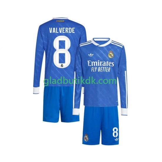 3. Valg Trøje Real Madrid Valverde 8 2025-2026 L/Æ Børn(+Shorts)