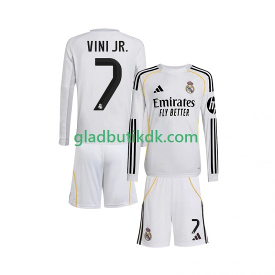 Hjemmebane Trøje Real Madrid Vinicius Junior 7 2025-2026 L/Æ Børn(+Shorts)