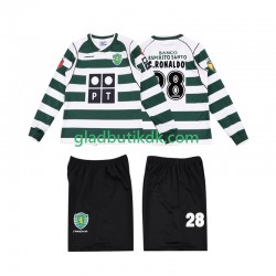 Hjemmebane Trøje Sporting CP Cristiano Ronaldo 28 Retro 2001 2003 L/Æ Børn(+Shorts)