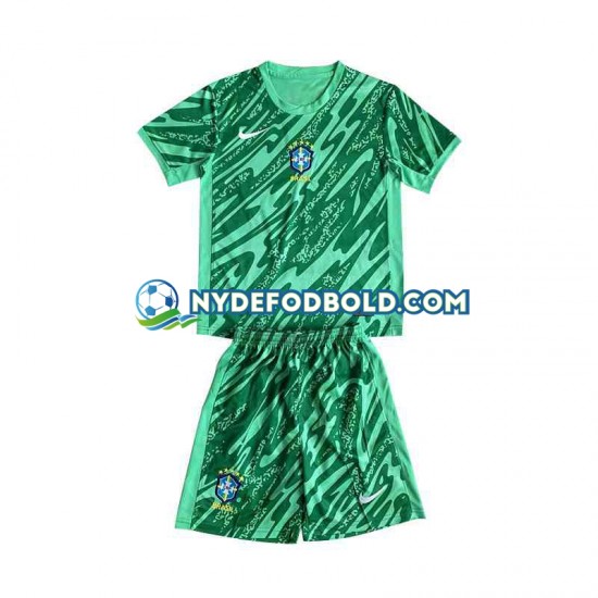 3. Valg Trøje Brasilien Målmand Grøn 2024 K/Æ Børn(+Shorts)