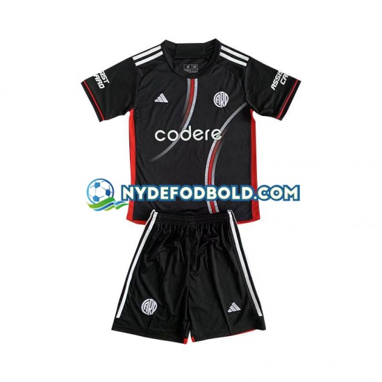 3. Valg Trøje CA River Plate Sort 2024-2025 K/Æ Børn(+Shorts)